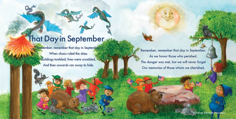 From That Day in September and other Rhymes for the Times.  Images Courtesy of Liz Lime.